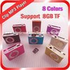 Wholesale clip mp3 music player with card slot mini mp3 player 8 colors  & Free Shipping(China (Mainland))