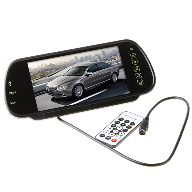 7" USB SD MP5 Color TFT LCD Car Rearview Mirror Monitor Remote(China (Mainland))