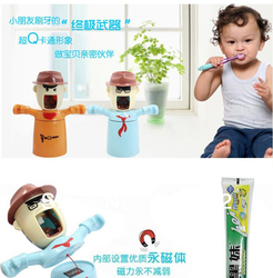 3 in 1 wholesale Novel Cartoon toothbrush holder automatic toothpaste dispenser bathroom products, Free shipping by CPAM(China (Mainland))
