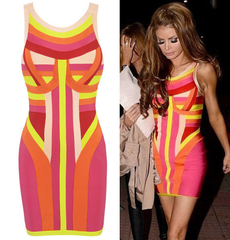 Orange Dress on Celebrity Evening Dress Stretch Women S Yellow Orange Bandage Dress