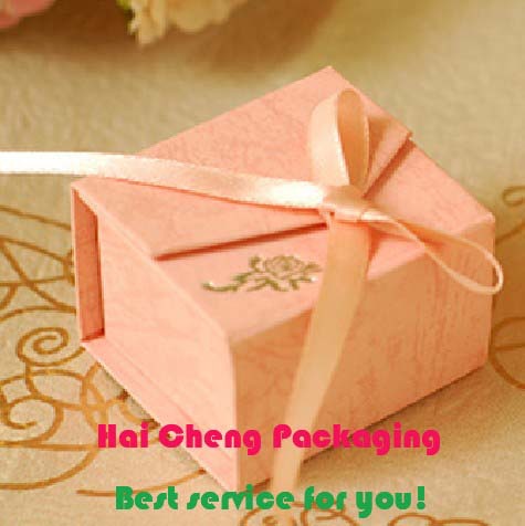 Free shipping jewelry box/ring box/High-grade paper material/50x45x35mm,5~7days by EMS/DHL/FEDEX,,MOQ 60PCS/C-001,Pink color(China (Mainland))