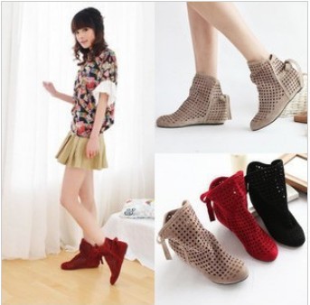 New arrived,Hollow out boots, Women Fashion calceus ankle boot,Flast shoes Have large size(China (Mainland))
