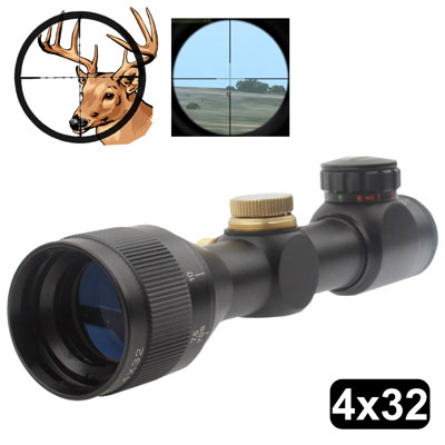 4 x 32 Water-proof / Fog-proof / Shock-proof Magnification Adjustable Riflescope with 2 x Mounting Stand 32mm Objective Diameter(China (Mainland))