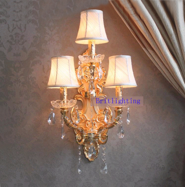 Aliexpress.com : Buy k9 crystal led wall lights wrought iron wall lamp vintage Large Sconces ...