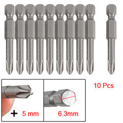 6.3mm Hex Shank Magnetic PH2 Philips Screwdriver Bits 10 Pcs(China (Mainland))
