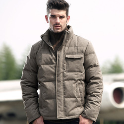 Winter cationic fabric short design stand collar content of cashmere men's clothing down coat(China (Mainland))