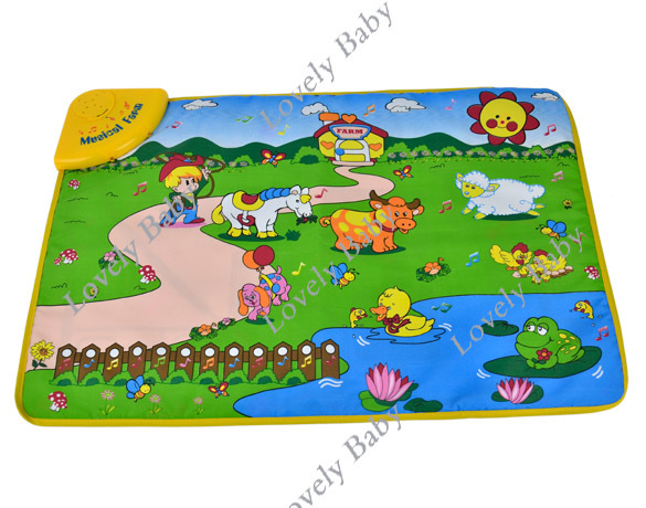 New Music Animal Voice Singing Piano Farm baby play gym mat, baby game carpet, baby Travel Gym Play Playing Yard Mat 8514(China (Mainland))