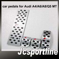 New Model Car Pedal for Audi A4/A6/A8/Q5 MT SLINE Style Aluminum alloy brake pedal pads Auto Foot Rest Pedal Plate Free Shipping(Hong Kong)