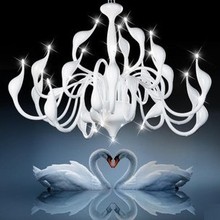 FedEx Free shipping hot selling 24 light fashion Swan chandelier modern light silver white red promotion
