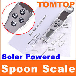 Electronic Digital Spoon Scale 300/0.1g Kitchen Scale Weighing Scales Solar Powered , Free shipping dropshipping wholesale(China (Mainland))