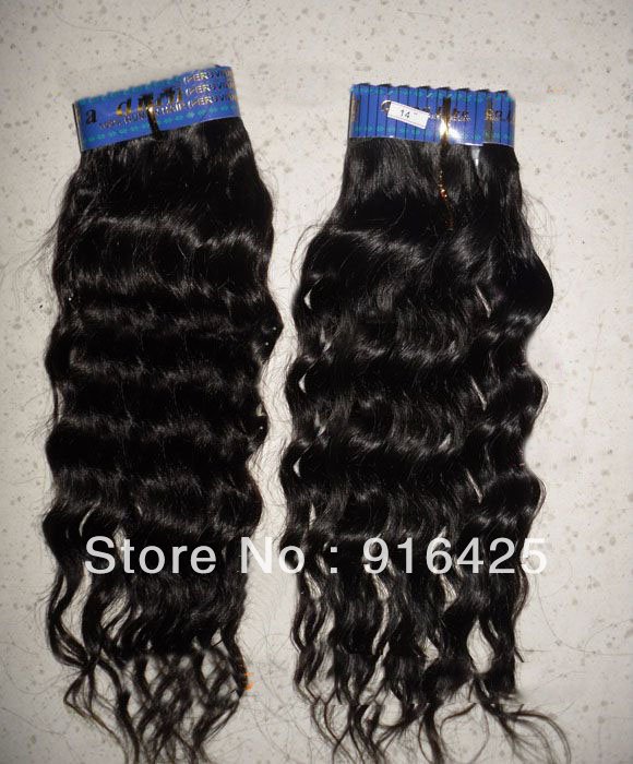 retail virgin brazilian hair weft ,deep wave ,about 3.2-3.5oz/piece,14"-28",factory outlet price(China (Mainland))