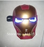 Firm package!iron man masquerade ball park Halloween carnival Mask,glowing,with led light,PP,85g,5pcs/lot CPAM free shipping