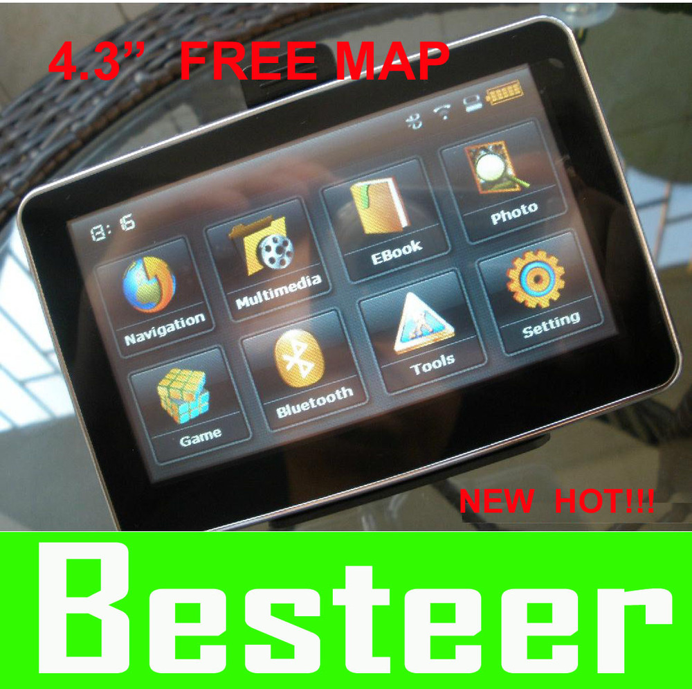 New Best price 4 3 GPS 4GB memory car gps navigator touch screen with MP5 FM