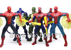 The Amazing Spider Man 7" Action Figures Toy Set of 6 New Characters Spiderman PVC Figure Doll(China (Mainland))