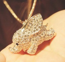 Min.order is $15 (mix order) New style fashion stereoscopic sweet cute elephant  necklace jewelry women X4827