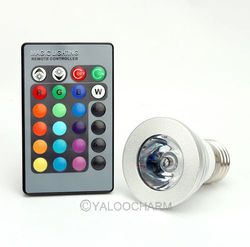 New Wholesale 110-220V 3W E27 Magic Lighting RGB LED Licht Lampe Birne IR Fernbedienung 80187(China (Mainland))