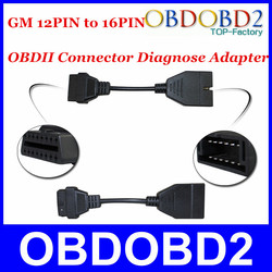 OBD/OBD2 Connector GM 12 PIN Adapter to 16Pin Diagnostic Cable ,GM 12Pin for GM Vehicle HKP Free(China (Mainland))