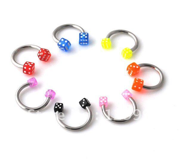 eyebrow jewelry freeshipping Fashion horseshoe shape two size eyebrow ring barbell ring body jewelry(China (Mainland))