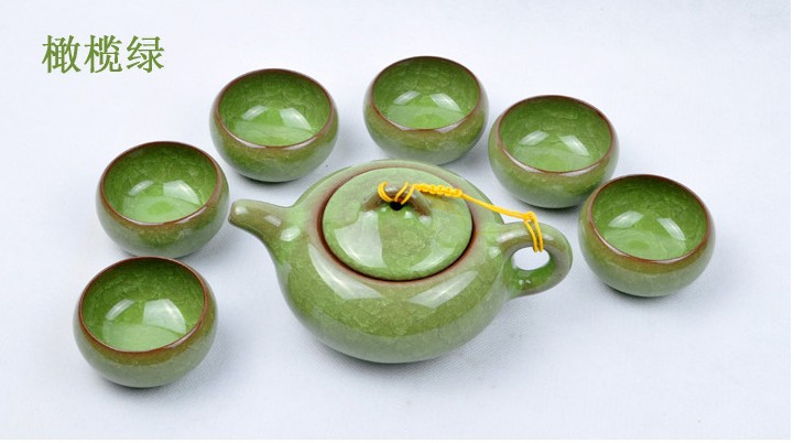 Taiwan ice pure olive green tea sets Chinese kung fu tea set the set of ceramic