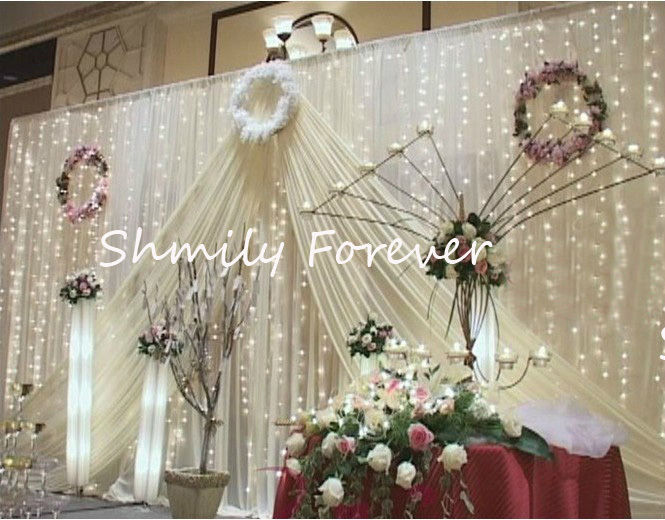 Simply Elegent Pure White Color Wedding Stage Backdrops /Curtain For ...