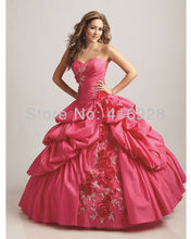 Newest Fashion Sweetheart Stunning Taffeta Flower Quinceanera Dresses