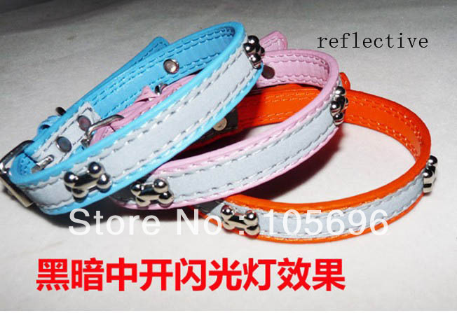 Free shipping safed dog cat collar torque pet neck necklace Reflective light high gloss x009(China (Mainland))