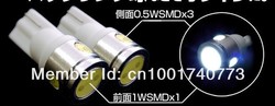 wholesale 2pcs 2.5W high power T10 168 W5W Car LED Wedge Light Bulb License plate lights turn signal light White Red Blue Yellow(China (Mainland))