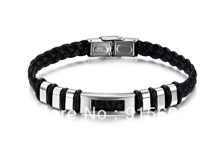 Direct selling mixed batch of new the listed fashion personality titanium steel belt men's bracelet PH767 black(China (Mainland))