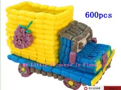 Free shipping Magic play corn building block,stikits 600 piece set, good kid's DIY toys(China (Mainland))