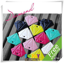 TONY Wholesale 2013 New Arrival Pentagon Diamond Luggage Tag/Label/Key Ring 6 Colors 10.35*7.35cm 12pcs/lot YZ171 Free Shipping(China (Mainland))