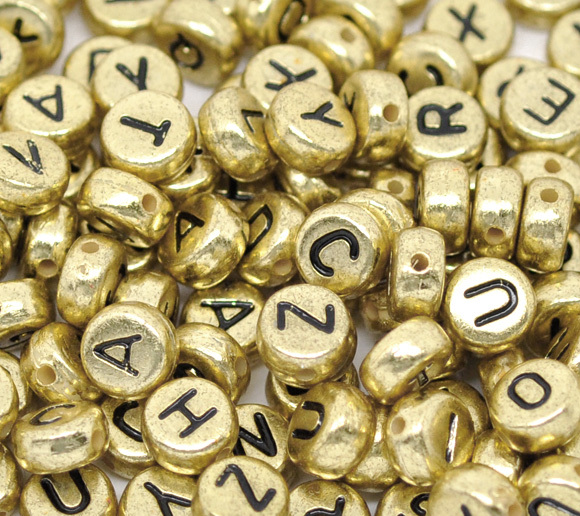 500Mixed Alphabet Letter Acrylic Spacer Bead 7mm