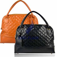 Free Shipping New Style Women's Rhombus Plaid Handbag Lady's Tote Bag Purse Rivet Decor 9064
