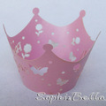 W020F 60pcs Pink Princess Lace Cupcake Wrappers Laser Cut wholesale kids birthday party supplies Free Shipping C
