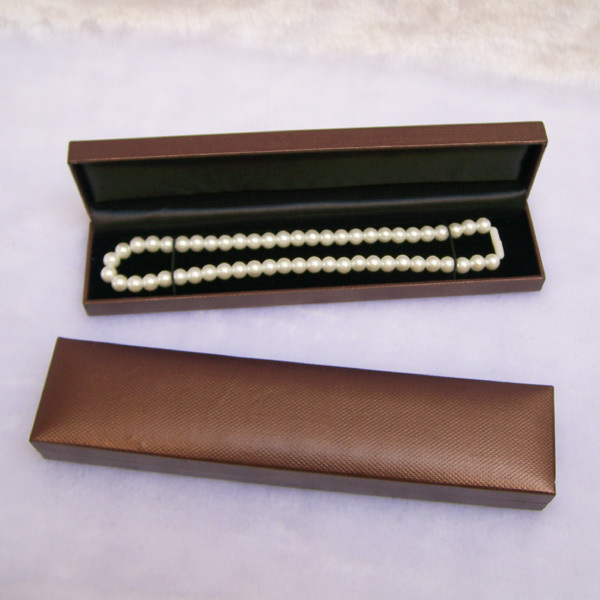 Fashion Jewelry Boxes Brown Leather Velvet Sponge Pearl Necklace ...