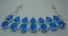 Avoid freight silver jewelry wholesale custom impressive 100 natural Marine blue water droplets form 925 silver