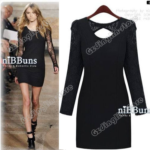 Long Black Evening Dress on Long Sleeve Cocktail Dress On Cocktail Party Mini Dress Free Shipping