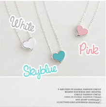 Free Shipping 24pcs/Lot New Arrivals Fashion Enamel Sweet Girl Heart Necklace Jewlery, Valentine Gift