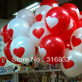 Free shipping, 12 inch latex heart printed balloon, 100pcs/lot