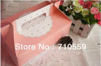 Cake box Pink lace bit 6 grain of portable cake box box box pastry tart