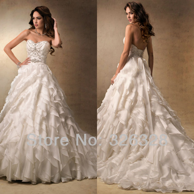 ruffled bridal gowns