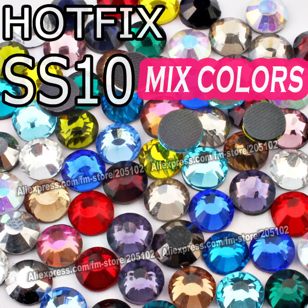 Cores misturadas! SS10 2.7-2.8mm,1440pcs/Bag DMC FlatBack termocolantes, fe