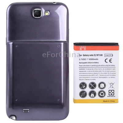 6500mAh Replacement Mobile Phone Battery Cover Back Door for Samsung Galaxy Note II N7100 Dark Grey
