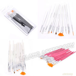 Free Shipping 15pcs Professional Nail Art Brush Set Draw Painting Nail Pen & Brush 4 Colors Available 600207(China (Mainland))