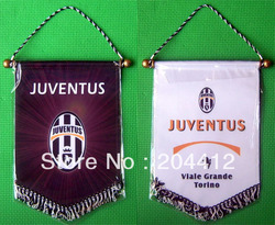 JUVENTUS FC SOCCER BANNER HANGING FLAG PENNANT double print 8" x 12"(China (Mainland))