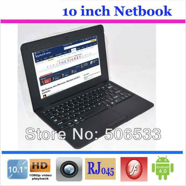 Newest 10 Mini student cheapest Netbook android 4 0 VIA8850 1 5GHz DDR3 1GB RAM 4GB