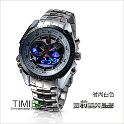2013 Trendy Men's Sport Clock Fashion Blue Binary LED Pointer Watch Mens Diving Watches Waterproof(China (Mainland))