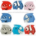 shark fish kids Silicone Cartoon Swimming Cap, child swim caps Children swimming hat,Free shipping