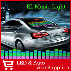 LED Sound Music Activated EL Sheet Car Stickers Equalizer Glow Flash Panel Multi Colour Light Flashing Of the Automobile(China (Mainland))