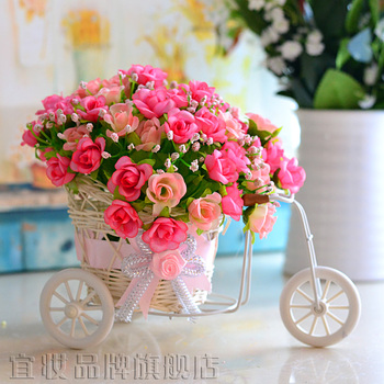 Living Room Sets Sale on Bandwagon Rose Artificial Flower Set Bicycle Silk Flower Living Room