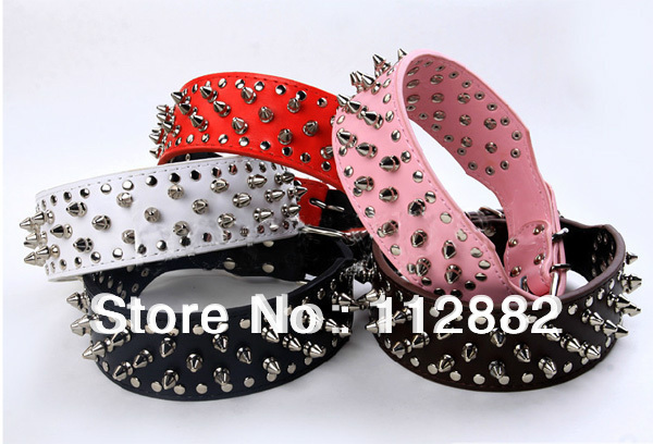 Leather-Studded-Dog-Collar-Pet-PU-Leather-Collar-Wholesale-XS-S-M-L ...